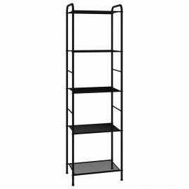 Стеллаж на металлокаркасе "Валенсия-15", 455х300х1555 мм, 5 полок, черный, СТВ15 Ч