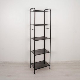 Стеллаж на металлокаркасе "Валенсия-15", 455х300х1555 мм, 5 полок, черный, СТВ15 Ч