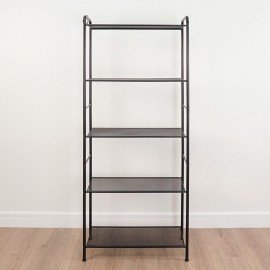 Стеллаж на металлокаркасе "Валенсия-25", 655х300х1555 мм, 5 полок, черный, СТВ25 Ч