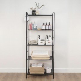 Стеллаж на металлокаркасе "Валенсия-25", 655х300х1555 мм, 5 полок, черный, СТВ25 Ч