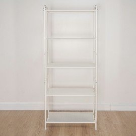 Стеллаж на металлокаркасе "Валенсия-25", 655х300х1555 мм, 5 полок, белый, СТВ25 Б