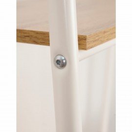 Стеллаж на металлокаркасе "Скандинавия-24", 650х385х1470 мм, 4 полки ЛДСП, белый/дуб, CТCП24 Б