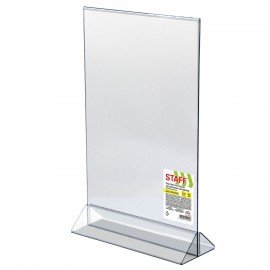 Подставка настольная для рекламных материалов ВЕРТИКАЛЬНАЯ (210х300мм), А4, двусторонняя, STAFF, 291386