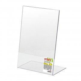 Подставка настольная для рекламных материалов ВЕРТИКАЛЬНАЯ (210х297мм), А4, односторонняя, STAFF, 291395