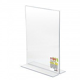 Подставка настольная для рекламных материалов ВЕРТИКАЛЬНАЯ (210х297 мм), А4, двусторонняя, STAFF, 291397