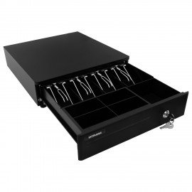 Ящик денежный электромеханический VITRANA CD-335-B КОМПАКТ, для касс Атол, 332х365х83 мм, черный, 291405