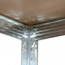 Стеллаж металлический BOOMHOUSE (БУМХАУС) безболтовой, в1800*ш750*г350мм, 5 полок МДФ, серебристый, 291411