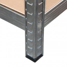 Стеллаж металлический BOOMHOUSE (БУМХАУС) безболтовой, в1800*ш750*г350мм, 5 полок МДФ, серебристый, 291411