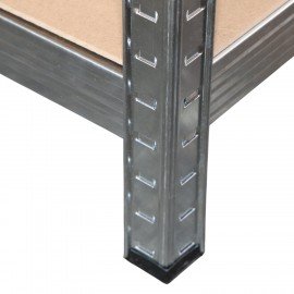 Стеллаж металлический BOOMHOUSE (БУМХАУС) безболтовой, в1800*ш900*г400мм, 5 полок МДФ, серебристый, 291412