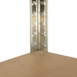 Стеллаж металлический BOOMHOUSE (БУМХАУС) безболтовой, в1800*ш900*г400мм, 5 полок МДФ, серебристый, 291412