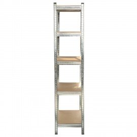 Стеллаж металлический BOOMHOUSE (БУМХАУС) безболтовой, в1800*ш900*г400мм, 5 полок МДФ, серебристый, 291412