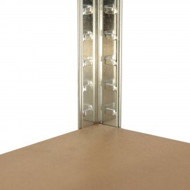 Стеллаж металлический BOOMHOUSE (БУМХАУС) безболтовой, в1800*ш1050*г400мм, 5 полок МДФ, серебристый, 291413