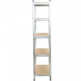 Стеллаж металлический BOOMHOUSE (БУМХАУС) безболтовой, в1800*ш1050*г400мм, 5 полок МДФ, серебристый, 291413