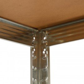 Стеллаж металлический BOOMHOUSE (БУМХАУС) безболтовой, в2000*ш1000*г400мм, 5 полок МДФ, серебристый, 291414