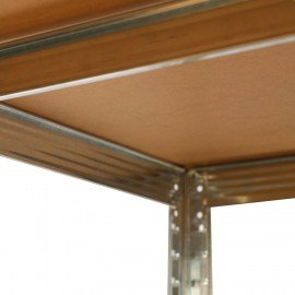 Стеллаж металлический BOOMHOUSE (БУМХАУС) безболтовой, в2000*ш1000*г500мм, 5 полок МДФ, серебристый, 291415