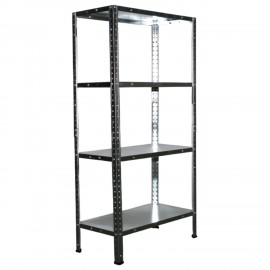 Стеллаж металл BOOMHOUSE (БУМХАУС) в1200*ш600*г300мм, 4 полки, нагрузка на стеллаж до 120 кг, серебристый, 291417