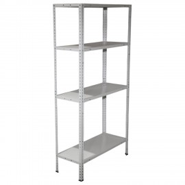 Стеллаж металл BOOMHOUSE (БУМХАУС) в1500*ш750*г300мм, 4 полки, нагрузка на стеллаж до 120 кг, белый, 291419