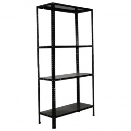 Стеллаж металл BOOMHOUSE (БУМХАУС) в1500*ш750*г300мм, 4 полки, нагрузка на стеллаж до 120 кг, черный, 291420