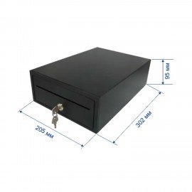 Ящик денежный механический Форт 2M, 205х302х95 мм, без подключения ККМ, черный, 22463