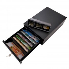 Ящик денежный механический Форт 2M, 205х302х95 мм, без подключения ККМ, черный, 22463