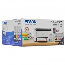 МФУ струйное EPSON L3216 "3 в 1", А4, 33 стр./мин, 5760x1440, СНПЧ, белый корпус, C11CJ68518