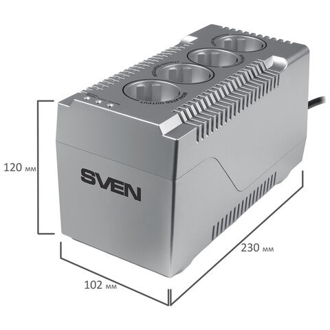 Стаблилизатор SVEN VR-F1000, 320 Вт, 184-285 В, 4 евророзетки, SV-018818