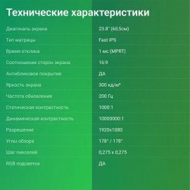 Монитор DIGMA Overdrive 24P410F 23.8" (60 см)/1920x1080/16:9/IPS/1ms/300cd/HDMI/черный, DM24SG03