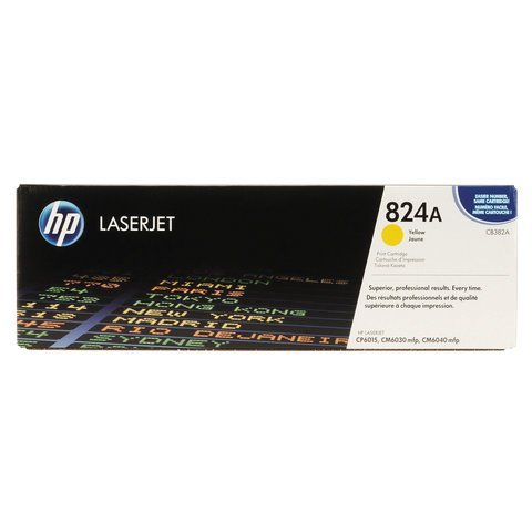 Картридж лазерный HP (CB382A) ColorLaserJet CP6015 и другие, №824A, желтый, оригинальный, ресурс 21000 страниц