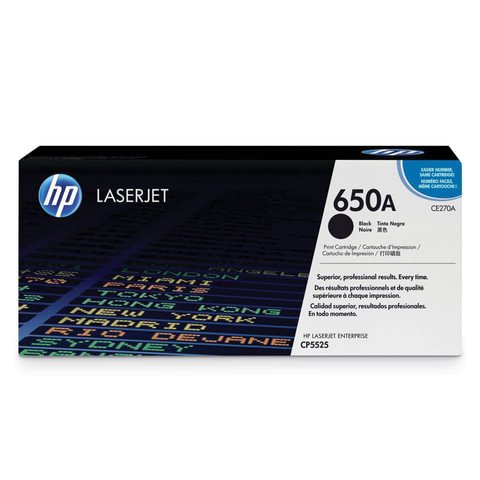 Картридж лазерный HP (CE270A) Color LaserJet Enterprise CP5525, №650A, черный, оригинальный, ресурс 13500 страниц