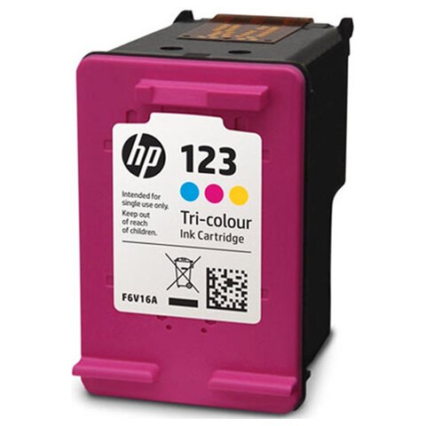Картридж струйный HP (F6V16AE) Deskjet 2130, №123, цветной, оригинальный, ресурс 100 стр.