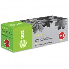 Картридж лазерный CACTUS (CS-C716Y) для CANON LBP-5050, желтый, ресурс 1500 стр.