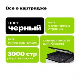 Картридж лазерный CACTUS (CS-TK1200) для KYOCERA P2335/M2235/M2735/M2835, ресурс 3000 стр.