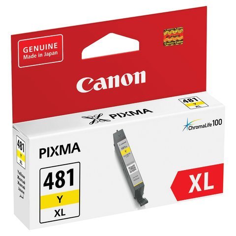 Картридж струйный CANON (CLI-481Y XL) для PIXMA TS704 / TS6140, желтый, ресурс 512 страниц, оригинальный, 2046C001