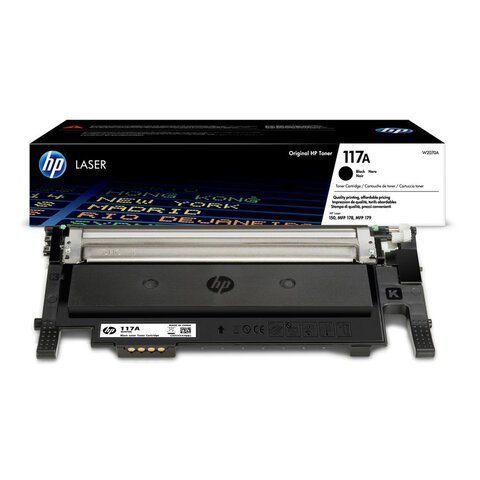 Картридж лазерный HP (W2070A) для HP Color Laser 150a/nw178nw/fnw, №117A, оригинальный, черный, ресурс 1000 страниц