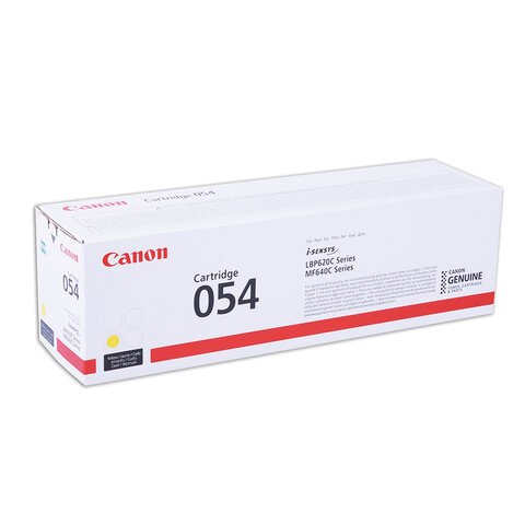 Картридж лазерный CANON (054Y) для i-SENSYS LBP621Cw/MF641Cw/645Cx, желтый, ресурс 1200 страниц, оригинальный, 3021C002