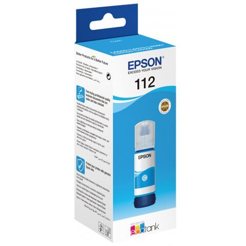 Чернила EPSON 112 (C13T06C24A) для СНПЧ EPSON L11160 /L15150 /L15160 /L6550/L6570, голубые, ОРИГИНАЛЬНЫЕ