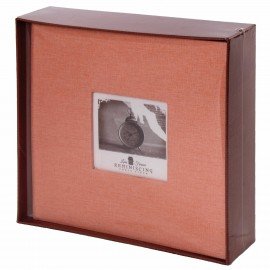 Фотоальбом BRAUBERG "Персик" на 200 фото 10х15 см, ткань, персиковый, 391190