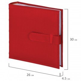 Фотоальбом BRAUBERG на 200 фото 10х15 см, под кожу, бумажные страницы, бокс, красный, 391193