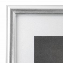 Рамка 21х30 см небьющаяся, багет 12 мм, пластик, BRAUBERG "Original", серебристая, 391231
