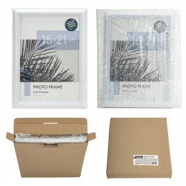 Рамка 15х21 см небьющаяся, багет 17,5 мм, пластик, BRAUBERG "Colorful", белая, 391240