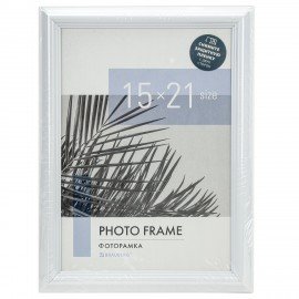 Рамка 15х21 см небьющаяся, багет 17,5 мм, пластик, BRAUBERG "Colorful", белая, 391240