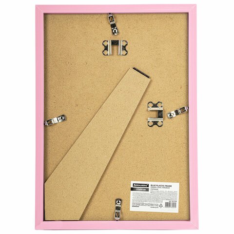 Рамка 21х30 см небьющаяся, багет 17,5 мм, пластик, BRAUBERG "Colorful", розовая, 391248
