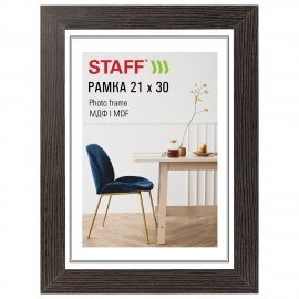 Рамка 21*30 см небьющаяся, багет 30 мм, МДФ, STAFF "Style", цвет венге, 391338