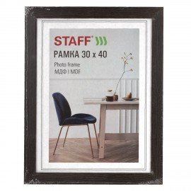 Рамка 30*40 см небьющаяся, багет 30 мм, МДФ, STAFF "Style", цвет венге, 391340