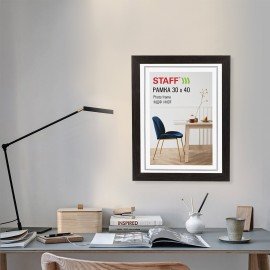 Рамка 30*40 см небьющаяся, багет 30 мм, МДФ, STAFF "Style", цвет венге, 391340