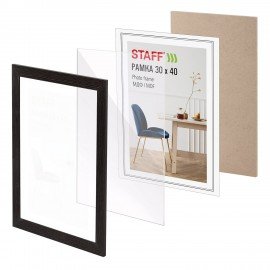 Рамка 30*40 см небьющаяся, багет 30 мм, МДФ, STAFF "Style", цвет венге, 391340