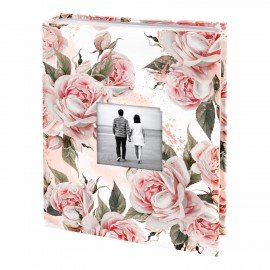Фотоальбом BRAUBERG на 200 фото 10*15 см, твердая обложка, окно под фото, "Flowery love", 391424