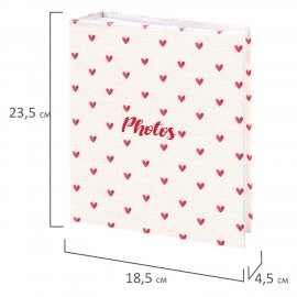 Фотоальбом BRAUBERG на 200 фото 10*15см, твердая обложка, "Cute hearts", 391427