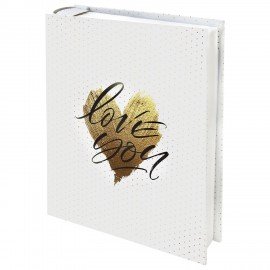 Фотоальбом с заметками BRAUBERG на 200 фото размером 10*15 см, "Love you", твердая обложка с тиснением фольгой, подарочный, 391430