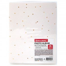 Фотоальбом BRAUBERG на 36 фото 10*15 см, мягкая обложка, "Golden heart", 391433